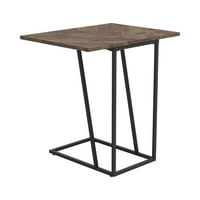 Proširivi pravokutni stol s naglaskom s rustikalnim ševronom u sivoj boji