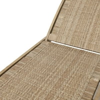 Shane Acacia Wood i Flat Wicker Outdoor Chaise Lounge, svijetlo smeđa i lagana multibrion, set od 2