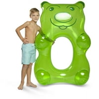 ; Divovski zeleni plovak za bazen s gumenim medvjedom