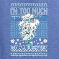 Divlji Bobbi, zovu me snježnim majicom, previše sam ružan Božićni džemper, muška majica s grafičkim uzorkom, Vintage Heather Blue,