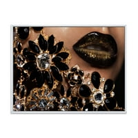 DesignArt 'Žene usne sa zlatnim nakitom' Moderno uokvireno platno zidne umjetničke ispis