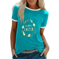 Uskrsna majica za žene s printom Uskršnjeg zeca i jaja, Ženska ljetna seksi majica s printom sretnog Uskrsa, uobičajeni ženski gornji