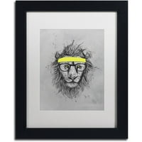 Zaštitni znak likovna umjetnost Hipster Lion Canvas Art by Balazs Solti, White Matte, crni okvir