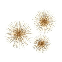 Ukrasite zidni dekor u zlatnoj metalnoj zvjezdanoj eksploziji s detaljima u obliku kugle