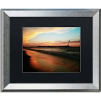 Zaštitni znak likovna umjetnost Lakeview Sunset Canvas Art by Jason Shaffer, Black Matte, Silver Frame