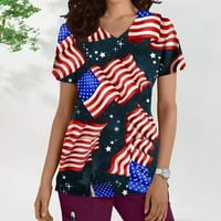 Majice za žene u obliku slova ' 4 'Za Žene - Ležerne široke majice s američkom zastavom, Dan neovisnosti, modne majice kratkih rukava