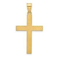 Karat od 14 karatnog žutog zlata pjeskarenjem privjesak s križem