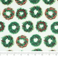 Božićna Kolekcija 44 jarda tkanine za šivanje vijenaca od pamuka, crvene, bijele i zelene boje