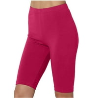 Ženske atletske kratke hlače u veličini, Plus Size, za vježbanje visokog struka, pripijene kratke hlače do koljena, kratke kratke