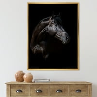 Silueta konj i žene uokvirena fotografija platna umjetnički tisak