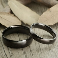 Crni upareni prstenovi od nehrđajućeg čelika za žene i muškarce