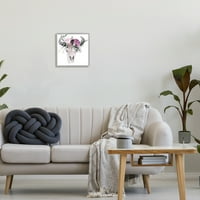 Stupell Industries goveda lubanje ruža aranžman životinje i insekti slikaju sivi uokvireni umjetnički tisak zid umjetnosti