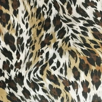 Shason Textile Chifon leopard tkanina za ispis, smeđa