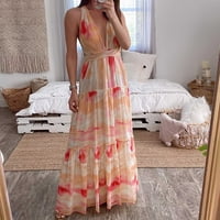 haljine u obliku slova 's - ljetna modna gradijentna haljina s izrezom u obliku slova' S i naramenicom na vratu bez rukava nepravilnog