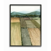 Stupell Industries meko zeleno poljoprivredno gospodarstvo i planinski krajolik uokvireni zidni umjetnički dizajn od strane Grace