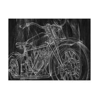 Zaštitni znak likovna umjetnost 'Motociklistička mehanička skica I' platno umjetnost Ethana Harper