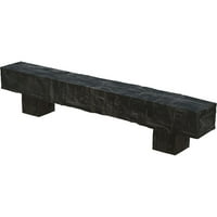 Ekena Millwork 6 H 10 d 60 W Hand Hewn Fau Wood Kamin Mantel Kit W Alamo Corbels, stari pepeo