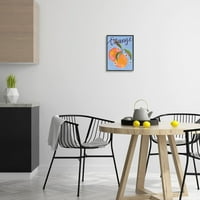 Narančasti citrusni plodovi cvjetni uzorak hrana i pića Grafička umjetnost crna uokvirena umjetnička print art art art