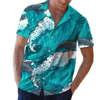 Majice za muškarce Plus Size Plus size rasprodaja muška majica s reverom s kratkim rukavima s havajskim printom