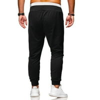 Lanene hlače za muškarce široke ravne pamučne ljetne Ležerne prozračne hlače u crnoj boji