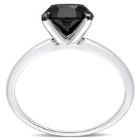 Carat T.W. Crni dijamant 14K zaručnički prsten od bijelog zlata