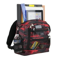 Kombinirani ruksak od 3 komada s kutijom za ručak i torbom, crvena kamuflaža