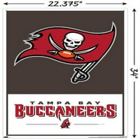 Pirati iz zaljeva Tampa-plakat s logotipom na zidu s gumbima, 22.375 34