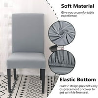 Navlake za stolice za blagovaonicu, set od 4, elastične uklonjive perive navlake za stolice, zaštitne navlake za kuhinjske stolice