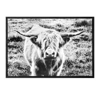 Kristalna umjetnička galerija Highland krava uokvirena digitalnom tiskom veličine 36 x24 by Wild Apple