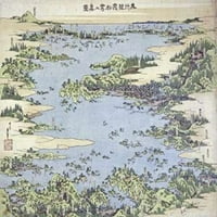 Karta Shiogame i Matsushime na plakatu Aibi koji je izradio Hokusai