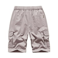 Modne muške kratke hlače Plus veličine Ležerne jednobojne kratke hlače na otvorenom s džepom radne kratke hlače za plažu