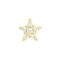 14K žuto zlato 1 10CT Dijamantne naušnice zvijezde - Žene