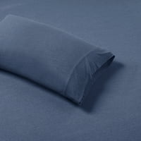 Set posteljine za cijelu sezonu od pamučnog pletiva u tamnoplavoj boji