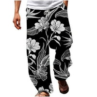 Rasprodaja muških hlača u A-listi, muške ljetne Ležerne ravne hlače u havajskom stilu s printom od 3 inča s elastičnim strukom