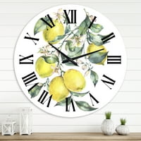 Dizajnirati 'grana žutog limuna i lišća I' tropski zidni sat