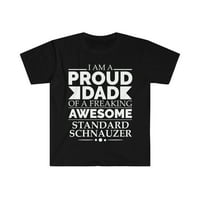 Ponosni tata, Uniseks majica sa standardnim ŠNAUCEROM od 3 inča, tata pas, Dan očeva