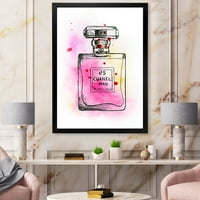 DesignArt 'Parfem Chanel pet ružičastih udaraca' francuska zemlja uokvirena umjetnički tisak