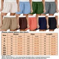 2 / Ženske kratke hlače s elastičnim strukom široke havajske mini hlače ljetne jednobojne kratke vruće hlače na plaži