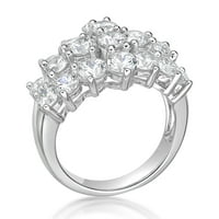 Jay Heart Dizajn sterling srebro simuliran bijeli dijamantni koktel prsten