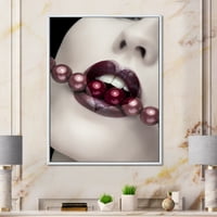 DesignArt 'Biseri kroz usta s modernim uokvirenim usanama usana usana