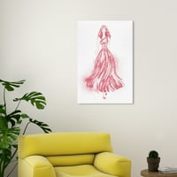 Wynwood Studio Canvas Runway Flow Blush Moda i glam haljina zidna umjetnička platna Print crvena svjetlost crvena 20x30
