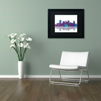 Zaštitni znak likovna umjetnost Baltimore Maryland Skyline Canvas Art by Marlene Watson Black Matte, crni okvir