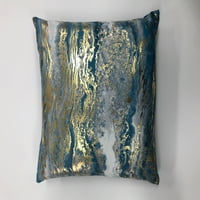 Glavne staze folije mineralni mramorni ukrasni jastuk za bacanje, 18, plava