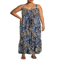 Terra & Sky Women's Plus veličine slojena maxi haljina