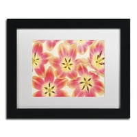 Zaštitni znak likovna umjetnost 'Žuta i koraljna crvena tulipana' platno umjetnost Cora Niele, bijela mat, drveni okvir