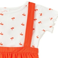 Wonder Nation Baby & Toddler Girl Top i pinafore haljina, set, mjeseci-5t