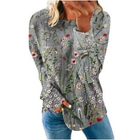 + Ženska jesen / zima dukserica dugih rukava ženska modna široka majica s printom bluza dugih rukava s okruglim vratom ležerni vrhovi