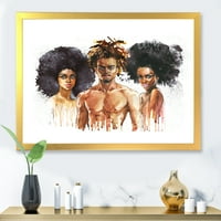 DesignArt 'Afro američki modni portreti' Glam uokvireni umjetnički tisak