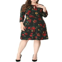Ženski plus veličina cvjetni dugi dužine koljena koljena linijska haljina