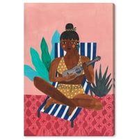Wynwood Studio Canvas Sound of Music Fashion i Glam Swimsuit Wall Art Canvas Print Pink Tirquoise 24x36
